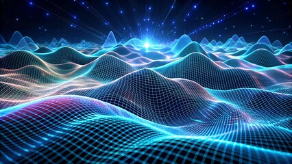 Binary Waves: A Symphony of Digital Data in a Cybernetic Landscape  generative AI