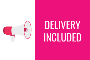 delivery included button, banner, label, template for website. delivery included text with colorful megaphone icon
