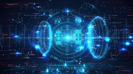 Digital background for tech, AI, data, audio, graphics