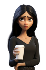 PNG Cup portrait cartoon coffee.