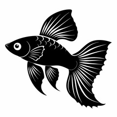 Guppy Black silhouette