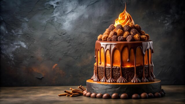 Molten Chocolate Volcano: A Symphony of Textures and Flavors  Generative AI
