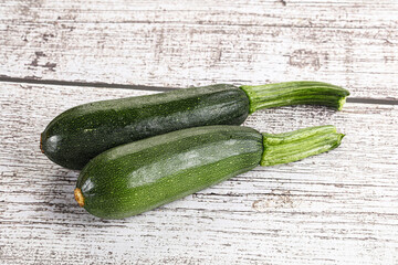 Sliced raw young green zucchini