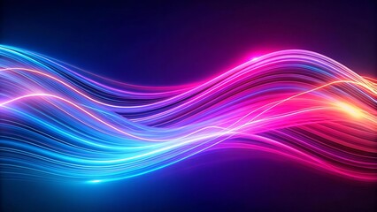 Naklejka premium Neon Symphony: A Dance of Light and Speed in the Digital Abyss generative AI