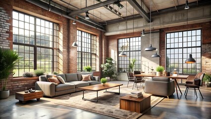 Industrial Chic Loft Studio: Where Raw Meets Refined  Generative AI