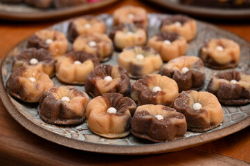 sweets background, assorted sweets, sweets table, brigadeiro, party sweets, seen from above, top...