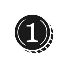 Number one on the coin