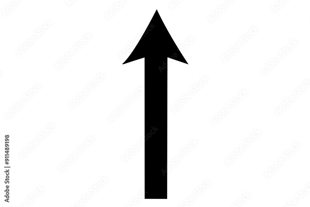 Wall mural black arrow upward direction for web design png file type icon