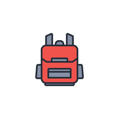 backpack icon. vector.Editable stroke.linear style sign for use web design,logo.Symbol illustration.