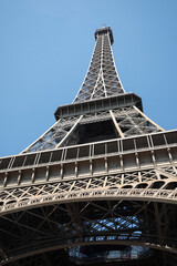 The Eiffel Tower in Paris, France under the Sun