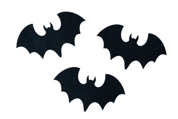 Fototapeta premium Three felt bats for Halloween decoration.