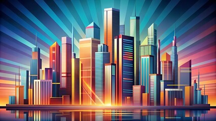 Abstract Cityscape: A Symphony of Lines and Colors  generative AI