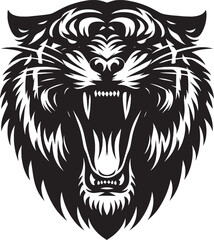 Tiger head mascot Silhouette isolated on white background Minimalist tiger vector shape icon