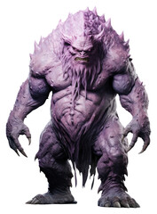 PNG Fantasy monster sculpture statue purple.