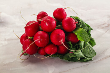 Ripe fresh organic radish heap