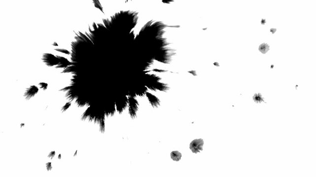 black ink drops on wet paper mask