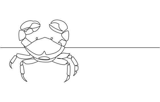 recommend clip art: abstract Crab with Claws Continuous One Line Drawing, Crab in continuous one line art style, Sea crab continuous one line drawing, single line art element, minimalist sketch line vector illustration