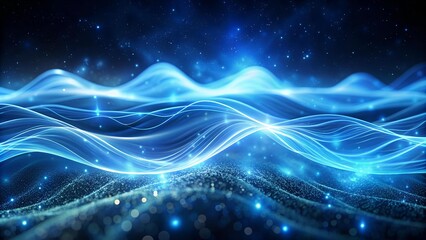 Ethereal Blue Waves: A Symphony of Light and Motion  generative AI