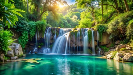 Tranquil Waterfall Oasis: A Serene Escape  generative AI