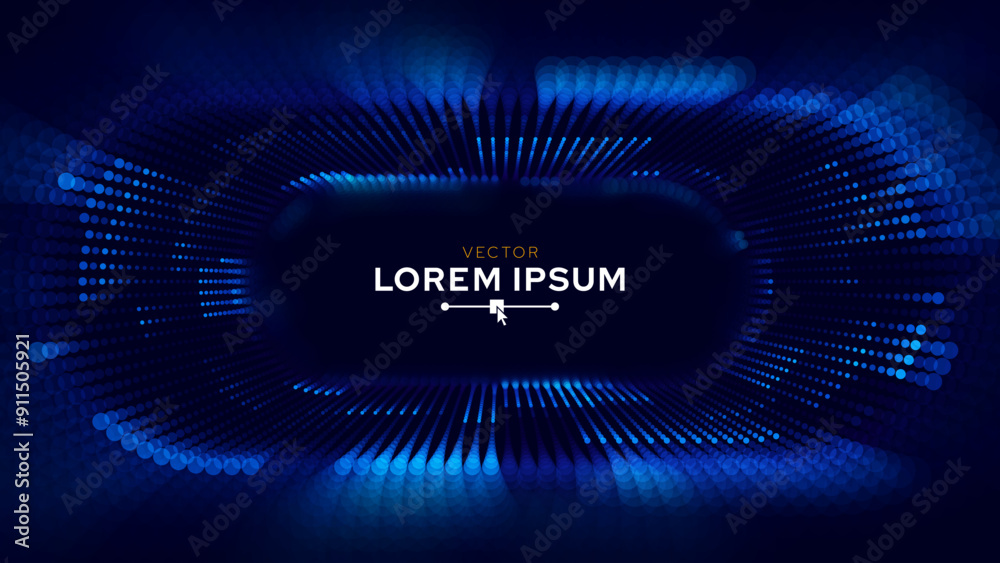Aufkleber Blue Synthwave Grid Tunnel. Grid Frame Retrowave Party Flyer Background. Round Tunnel Mesh Backdrop. Abstract Digital Background. Vintage Computer Virtual Reality VR Tunnel Tech Vector Illustration.