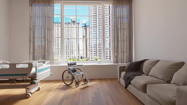 luxury and vip hospital room, 3d illustration rendering