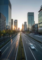 Fototapeta premium Urban Cityscape Background With Modern Skyline in Metropolitan Environment