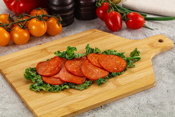 Spanish salami cured chorizo sausage