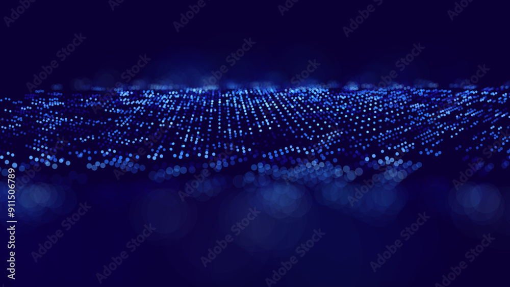 Aufkleber Digital Data Flow Vector Background. Big Data Technology Lines. Data Transmission Concept. High Speed Internet. Information Matrix Flow in Virtual Reality Cyberspace. Vector Illustration.