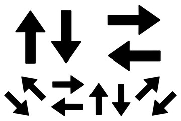 A set of black arrow symbols