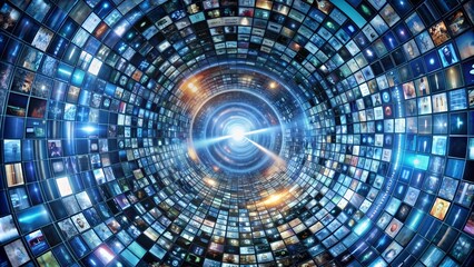 Digital Synapse: A Tunnel of Infinite Data  AI generated