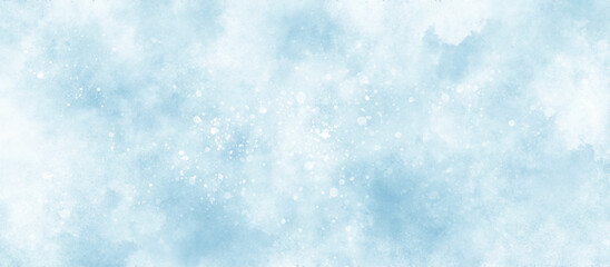 light blue bokeh background for design, Abstract blue background with snowflakes floating randomly, blue grunge texture with bokeh, beautiful blue watercolor background with glitter particles.