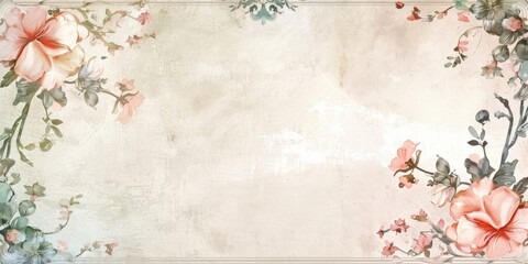 A beautiful floral pattern on a colorful background with a decorative flower border, ideal for decoration and design projects