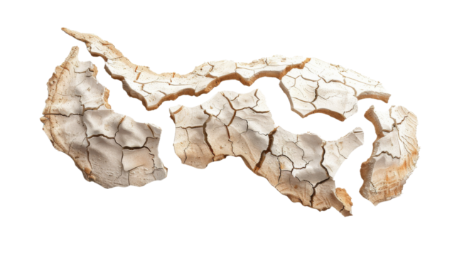 Close-up of cracked, dry desert soil, highlighting the effects of severe drought and climate change. Perfect for environmental themes.