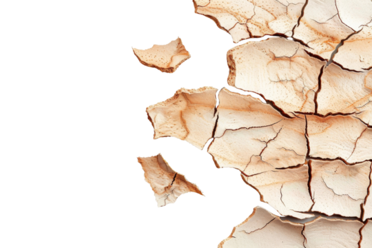Close-up of dry, cracked earth, highlighting the severe drought and environmental challenges facing arid regions.