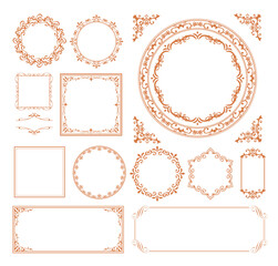 ハロウィンのフレームデザインセット