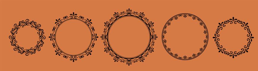 ハロウィンのフレームデザインセット