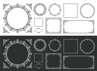 ハロウィンのフレームデザインセット
