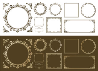 ハロウィンのフレームデザインセット