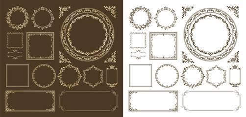 ハロウィンのフレームデザインセット