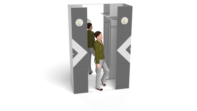 Futuristic cabinet with an unusual door opening mechanism able to loop endless 4k