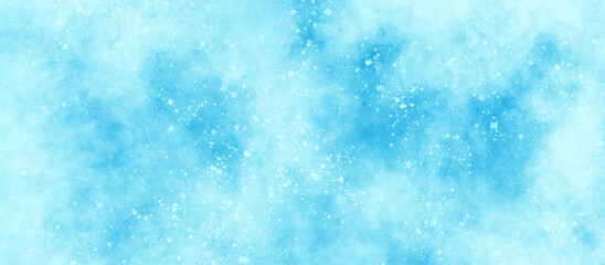 light blue bokeh background for design, Abstract blue background with snowflakes floating randomly, blue grunge texture with bokeh, beautiful blue watercolor background with glitter particles.