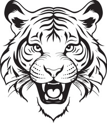 silhouette illustration of an artistic tiger vector