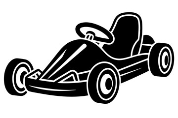 Go kart silhouette, Go kart icon vector illustration 

