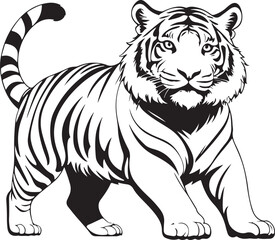 silhouette illustration of an artistic tiger vector