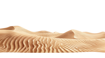 Scenic desert landscape with sand dunes and natural wave patterns illuminated by sunlight, showcasing the beauty of untouched wilderness.
