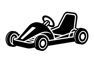 Go kart silhouette, Go kart icon vector illustration 

