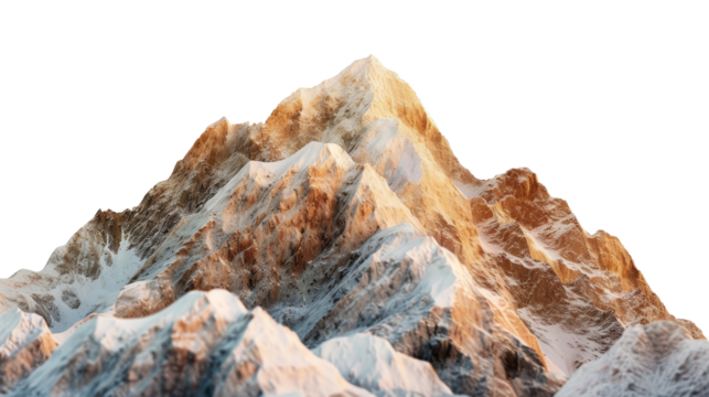 Stunning mountain range with sunlit peaks, snow-covered slopes, and rugged terrain. Perfect for nature and adventure photography.