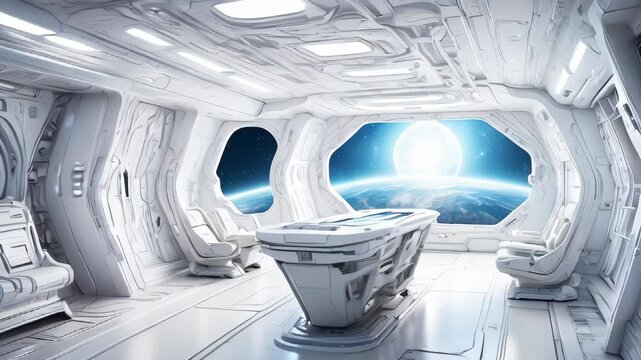 Futuristic spaceship interior