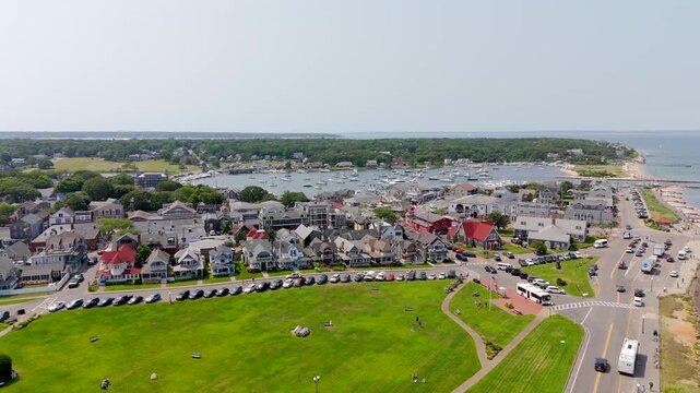 Aerial establisher Marthas Vineyard Oak Bluffs 2024