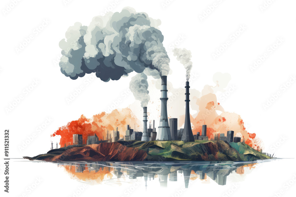 Poster PNG Pollution architecture factory smoke.